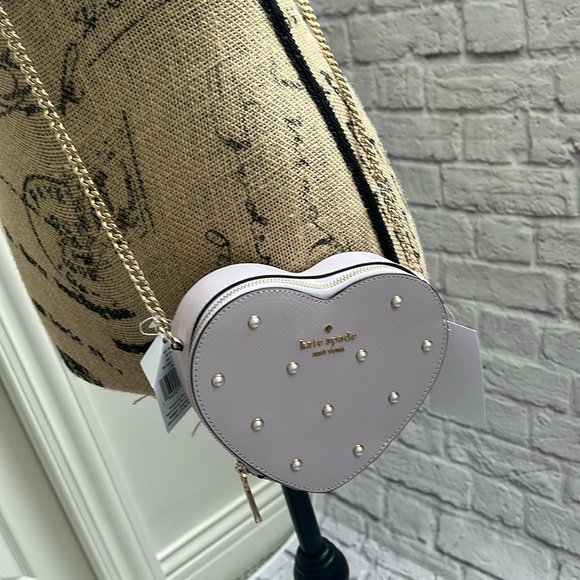 Kate spade heart crossbody lilac moon purple pearls - Picture 2 of 12